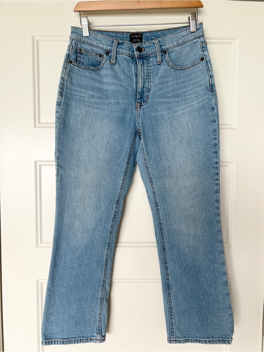 J Crew Mid Rise Flare Crop Jeans - 27